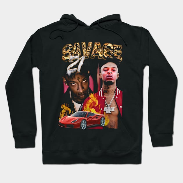 Hip Hop Fanart 21 Savage Hoodie by Planet of Tees